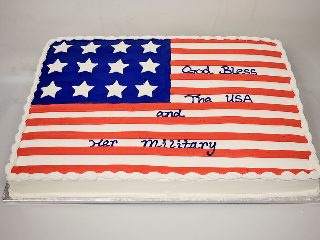 McArthur's Bakery Custom Cake with American Flag
