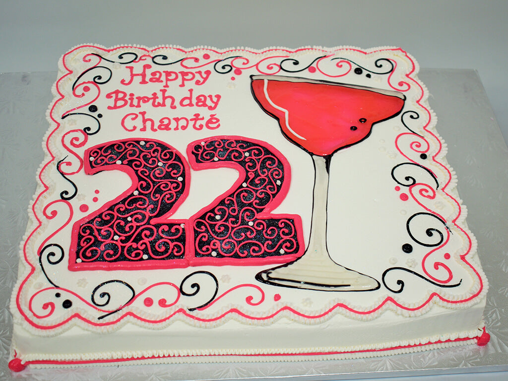 McArthur's Bakery Custom Cake with Martini Glass