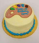 McArthur's Bakery Custom Cake with Yellow Iced Cake, Paint Pallete.