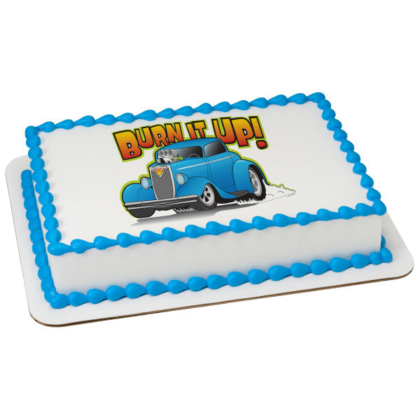 MaArthur's Bakery Custom Cake with Hot Rod Car Scan