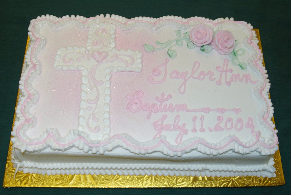 Detailed Cross With Roses Cake