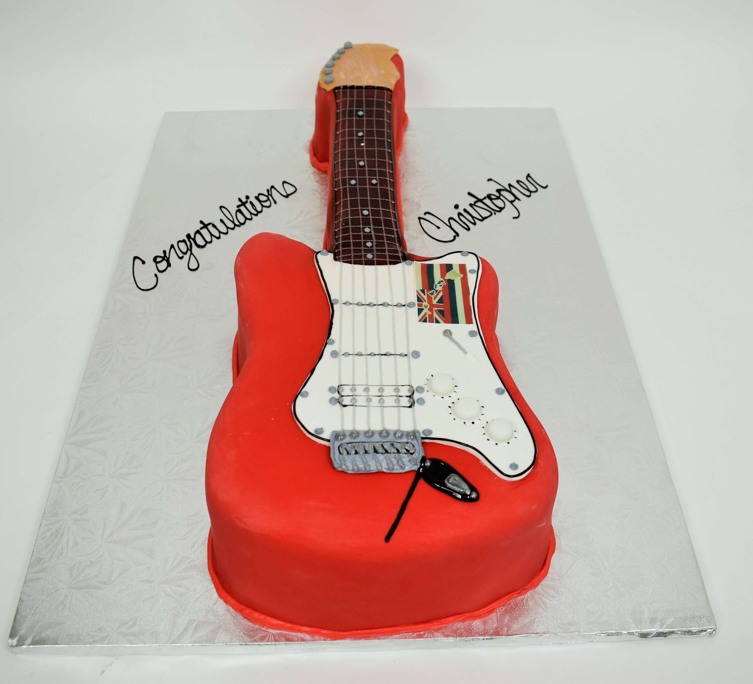 McArthur's Bakery Music Themed Cakes With a Electric Guitar Cut Out Cake