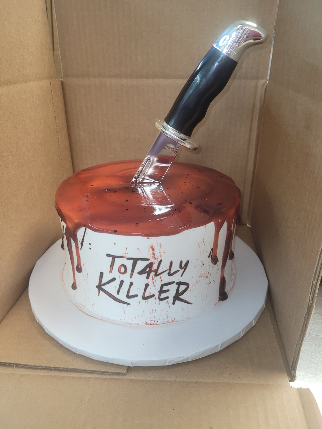 Halloween Knife Blood Cake