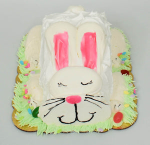McArthur's Bakery cake designed in the shape of an Easter bunny.