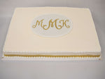 MaArthur's Bakery Custom Cake With Ivory Icing and Gold Monogram, 