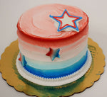 Red, White, and Blue Cake with Stars Cake