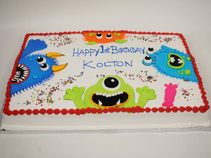 McArthur's Bakery Custom Cake with Fun Crazy Monsters Cheering