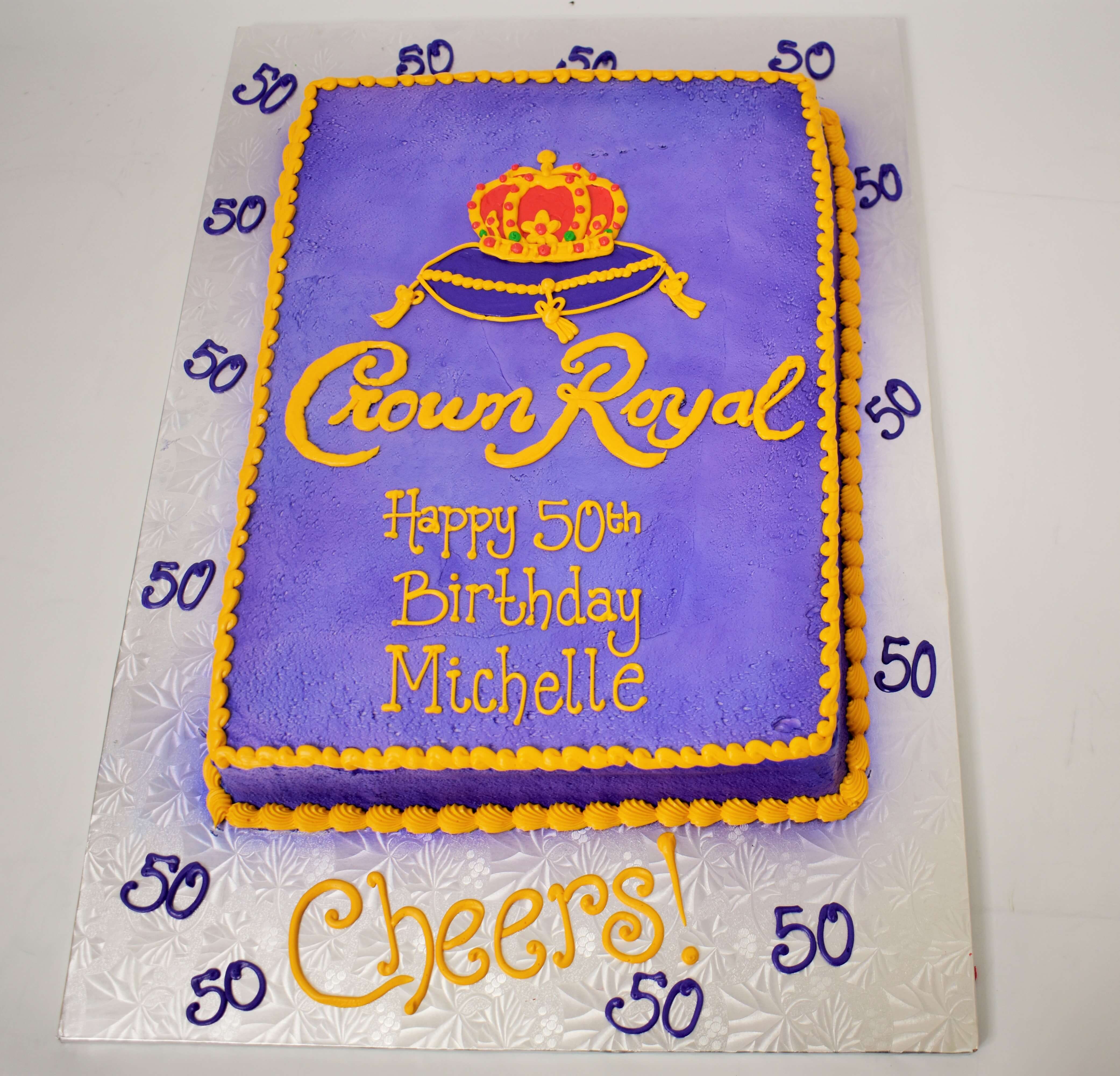 MaArthur's Bakery Custom Cake with Crown Royal, Purlple, Crown.