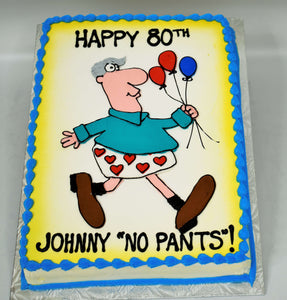 MaArthur's Bakery Custom Cake with Heart Boxers, Balloons, Older Man