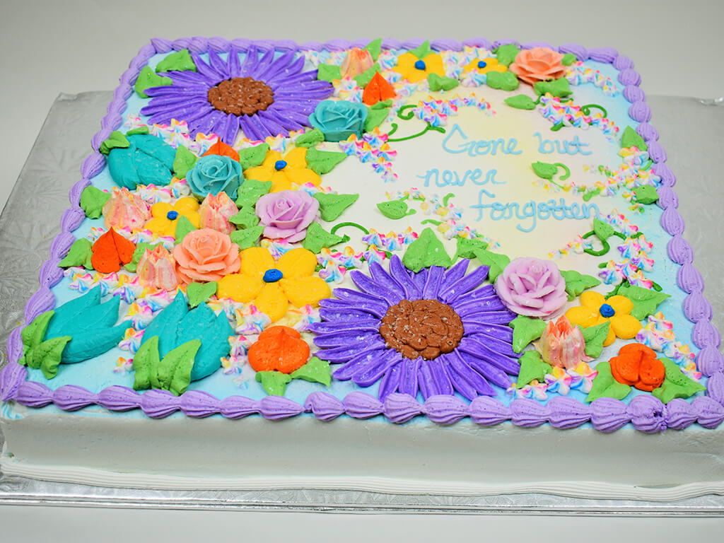 McaRthur's Bakery Custom Cake with Spring and Summer Flowers