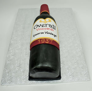 MaArthur's Bakery Custom Cake with Wine Bottle Cut Out