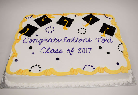 McArthur's Bakery Custom Yellow and Black Graduation Cake