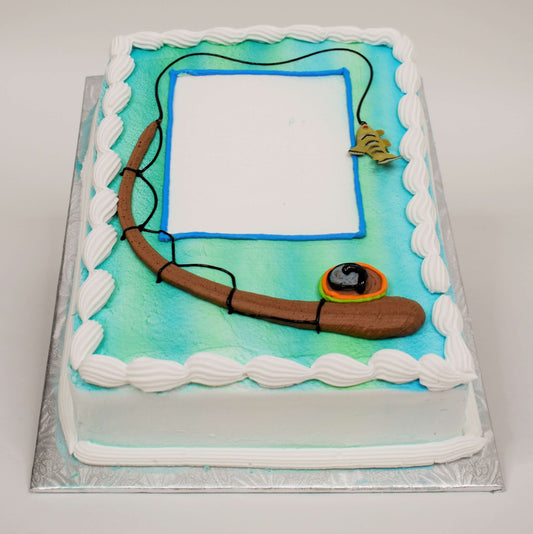 MaArthur's Bakery Custom Cake with Fishing Reel, Bait