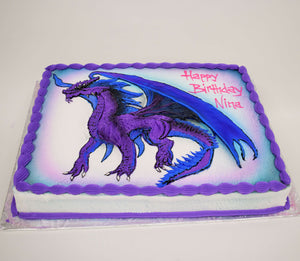 McArthur's Bakery Custom Cake with Purple Dragon, Wings