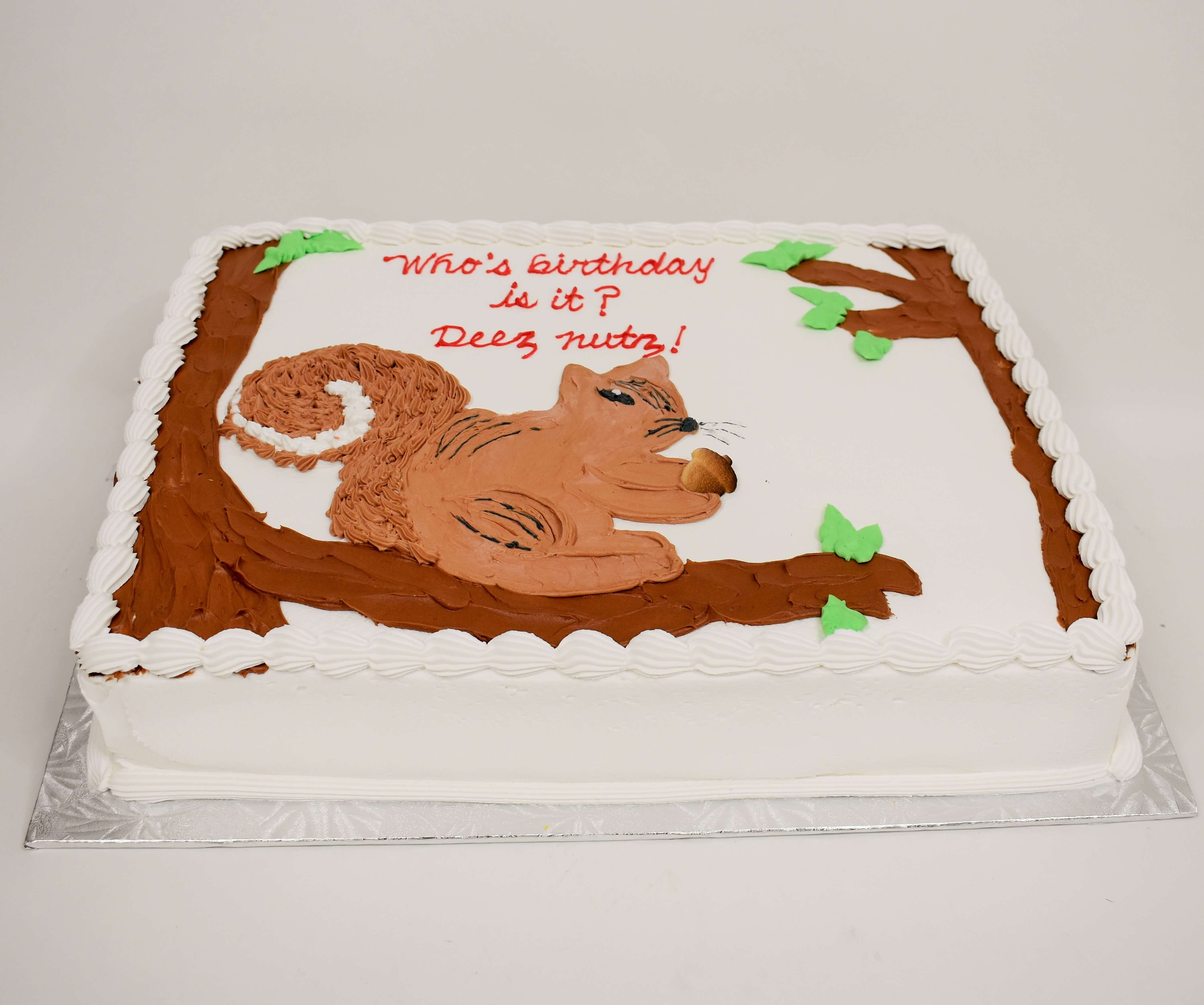 McArthur's Bakery Custom Cake with Squirrel on Tree Branch