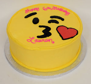 McArthur's Bakery Custom Cake with Kissy Face Emoji