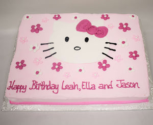 McArthur's Bakery Custom Cake with Hello Kitty, Pink Flowers