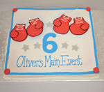McArthur's Bakery Custom Cake with Boxing Gloves, Stars, Large Number