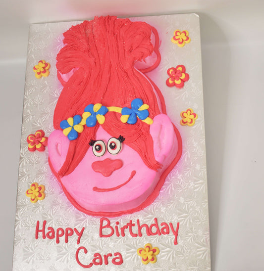 McArthur's Bakery Custom Cake with a Trolls Face Cut Out