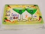 MaArthur's Bakery Custom Cake with Martini Glasses and Jalapeno Peppers
