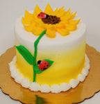 Sunflower with Ladybugs Cake