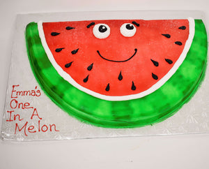 McArthur's Bakery Custom Cake with Watermelon Cut Out, Smiley Face