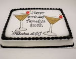 MaArthur's Bakery Custom Cake With Martini Glasses with Cherries on the rim
