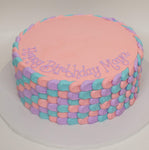 MaArthur's Bakery Custom Cake with Purple, Blue and Pink Mermaid Scales