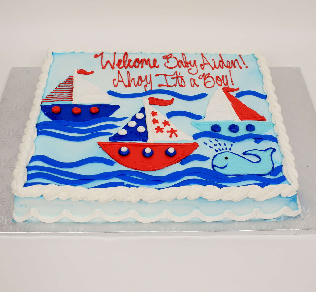 McArthur's Bakery Custom Cake With Three Sailboats Sailing