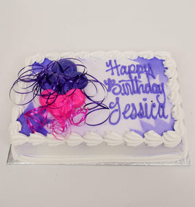 McArthur's Bakery Custom Cake With Vibrant Purple And Pink Balloons