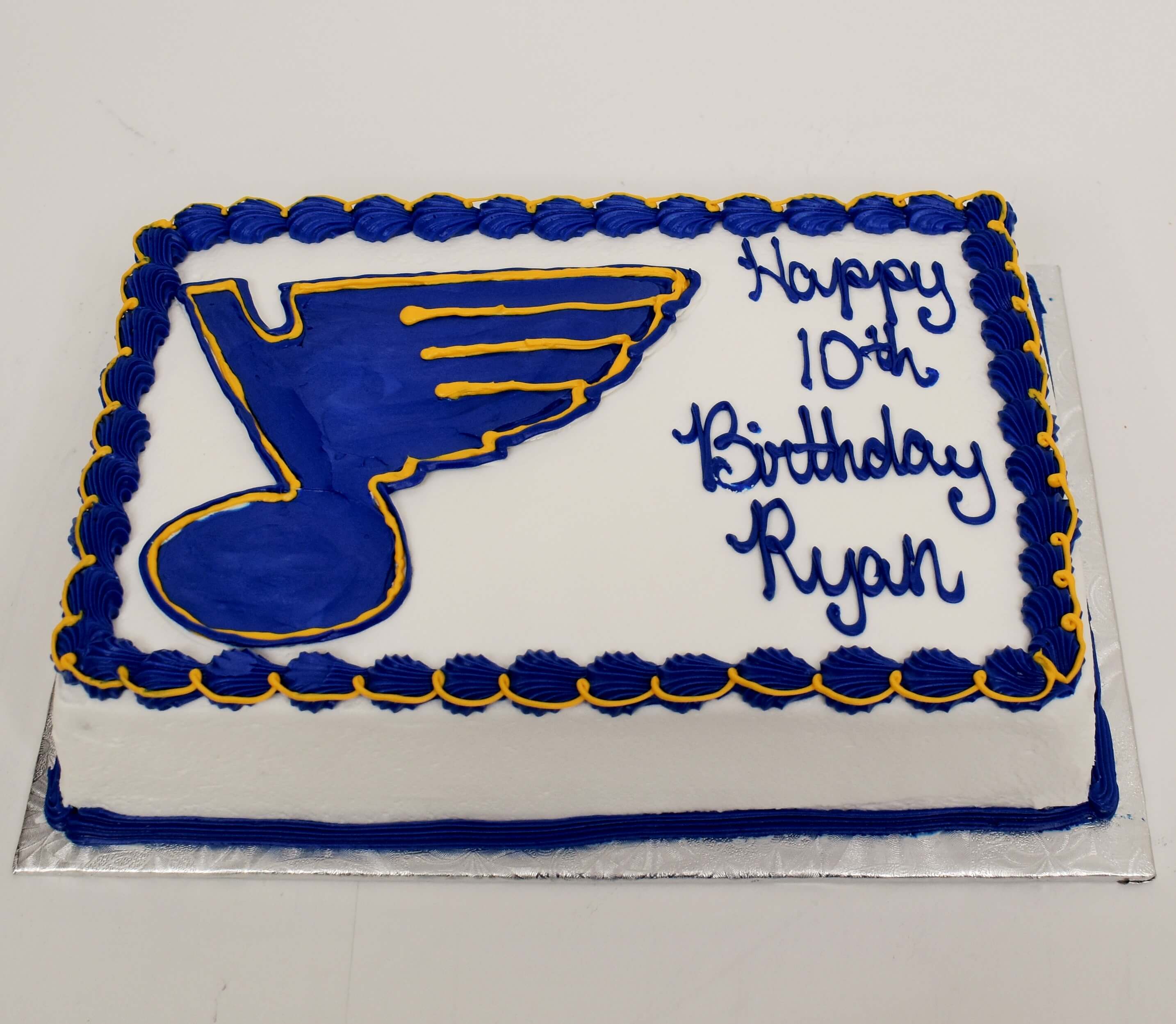 McArthur's Bakery Custom Cake with St Louis Blues Note