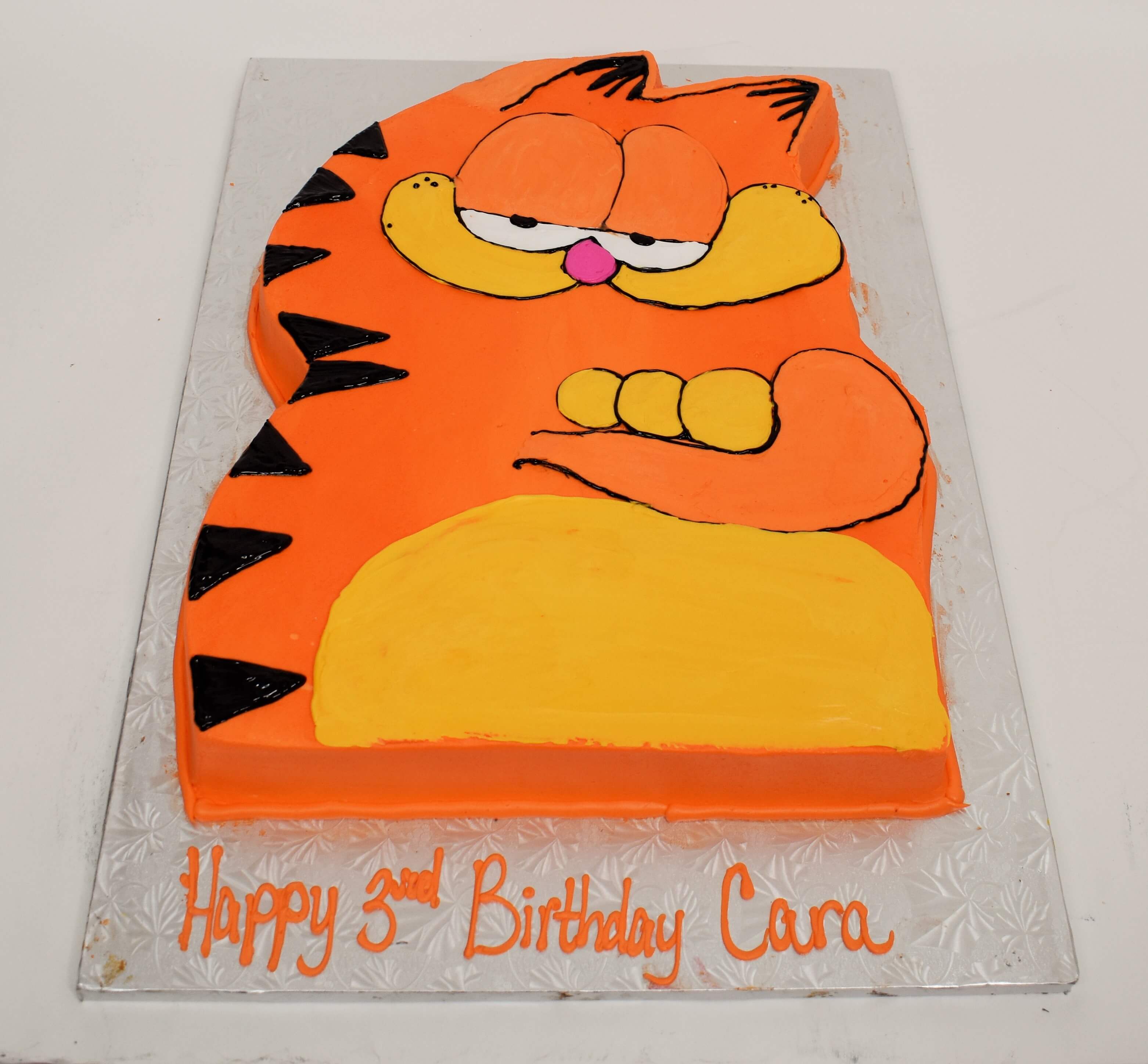 McArthur's Bakery Custom Cake with a Cut Out of Garfield the Cat