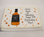 McArthur's Bakery Custom Cake with Jack Daniels Bottle, Aged to Perfection and Polka Dots