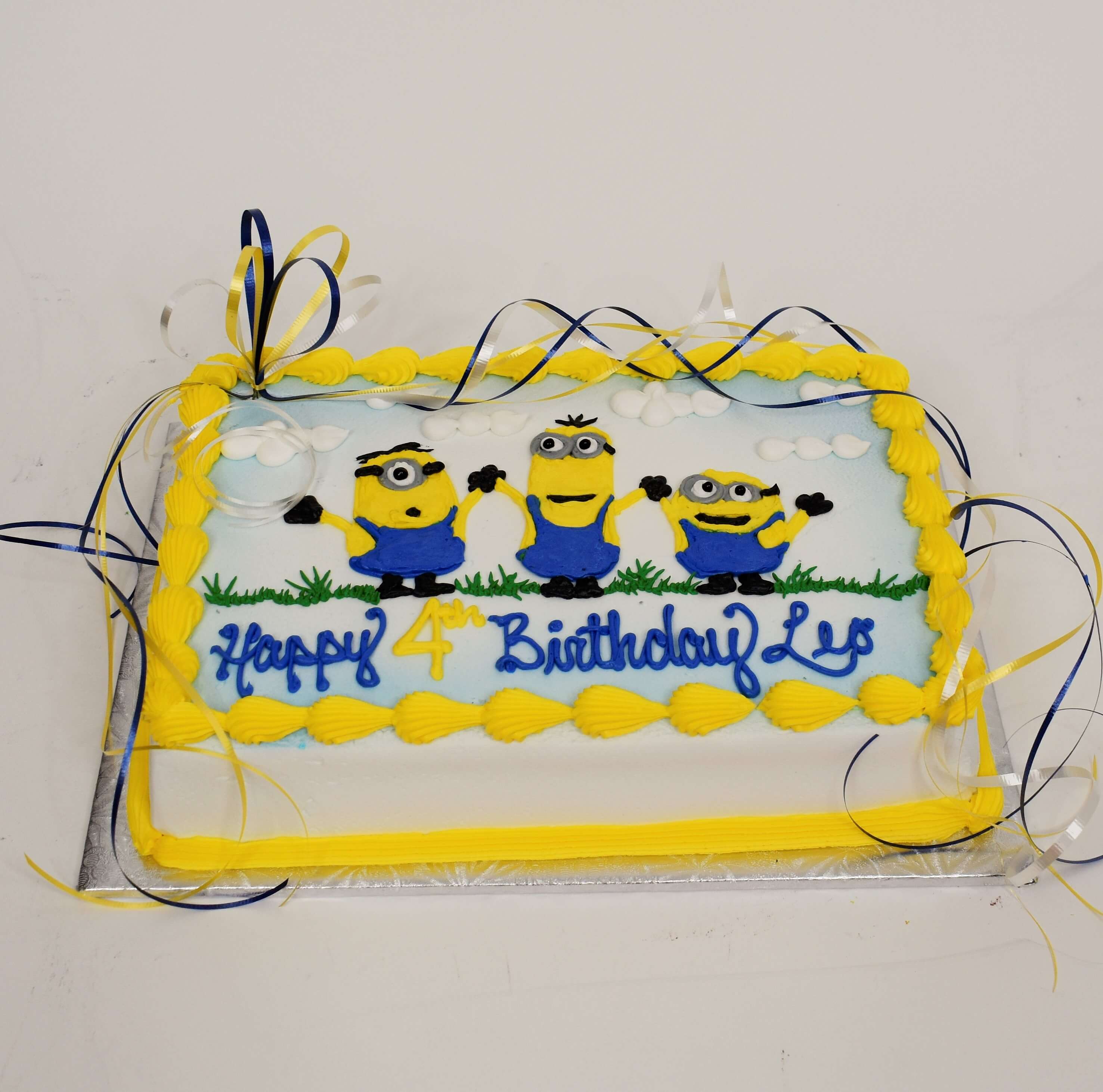 McArthur's Bakery Custom Cake With Three Minions Celebrating