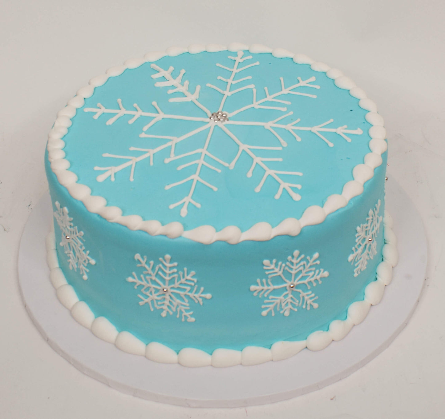 McArthur's Bakery Custom Cake With Elegant Snowflakes