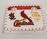 McArthur's Bakery Custom Cake With St. Louis Cardinals Logo And Bird On Bat