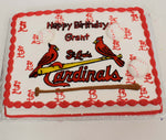 McArthur's Bakery Custom Cake With St. Louis Cardinals And Two Birds On Bat
