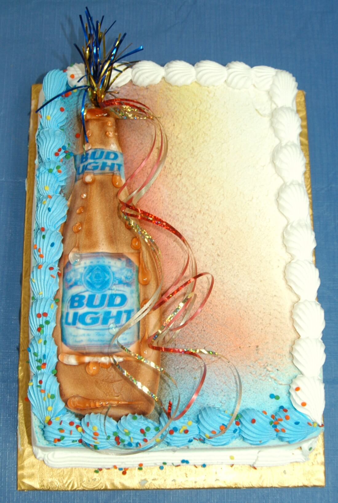 McArthur's Bakery Custom Cake with a Bud Light Bottle 