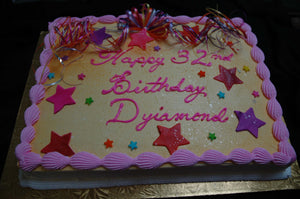 McArthur's Bakery Custom Cake with Stars and Ribbons