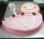 McArthur's Bakery Custom Cake with Baby in a Umbrella