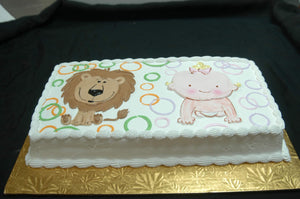 McArthur's Bakery Custom Cake with a Baby and Lion 