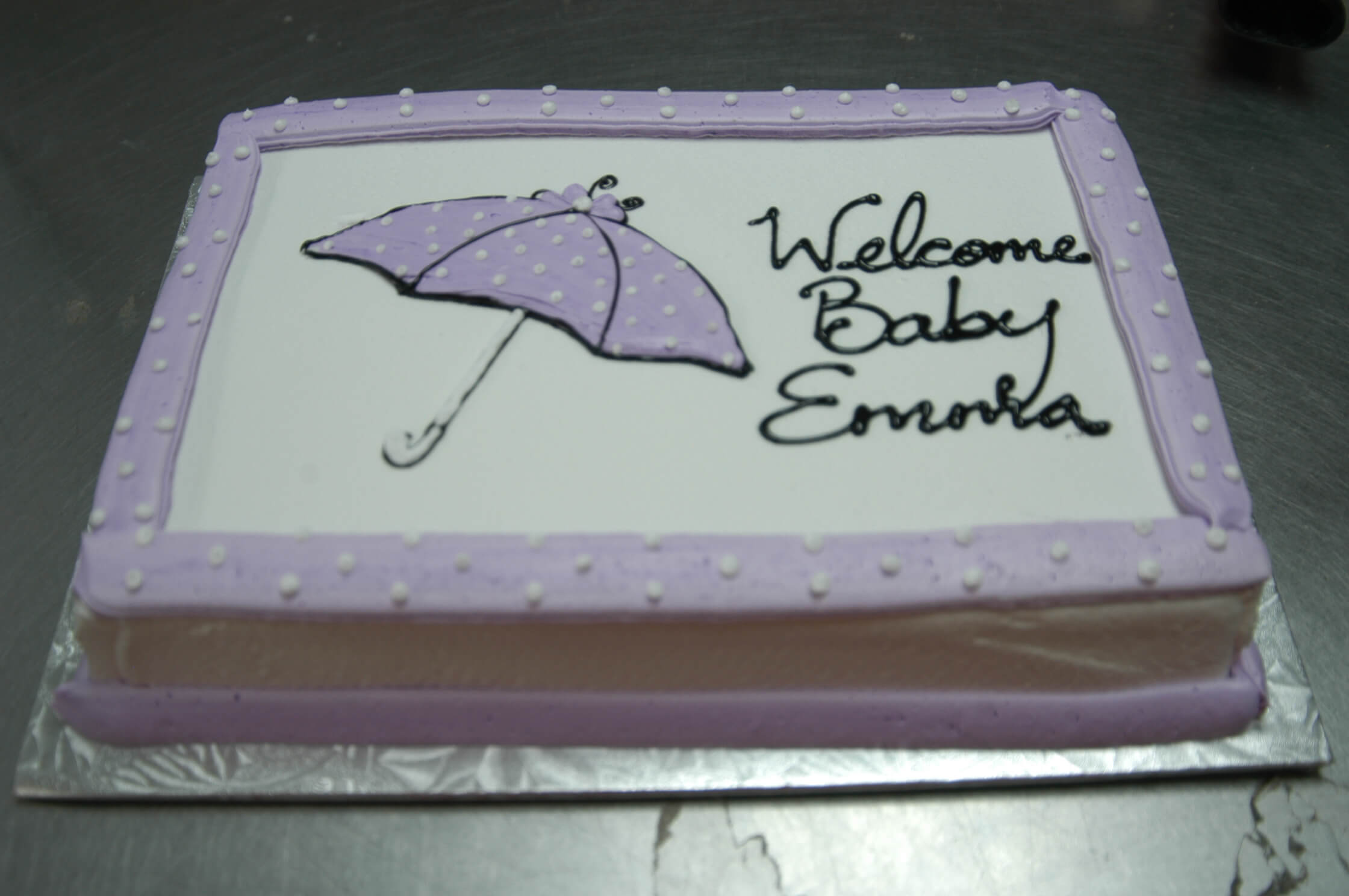 Purple and Polka Dots Umbrella Cake