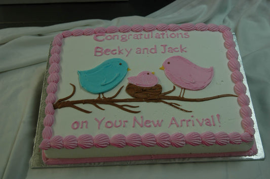 McArthur's Bakery Custom Cake with Mom, Dad and Baby Birds