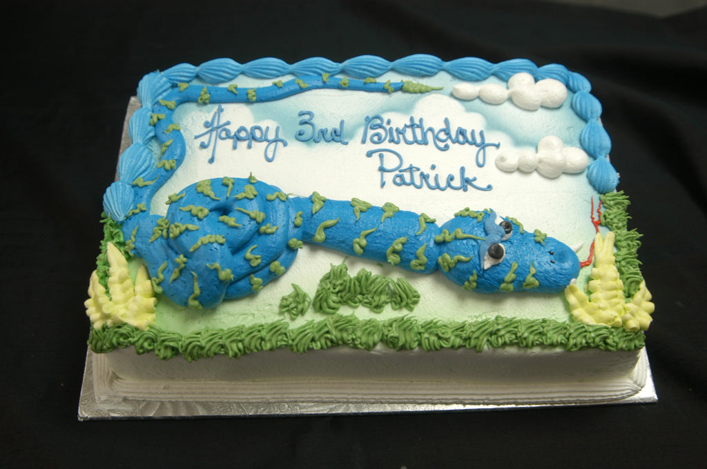 McArthur's Bakery Custom Cake with Blue Rattle Snake