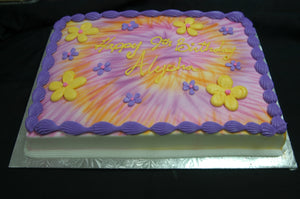 Pink and Purple Tie Dye Cake