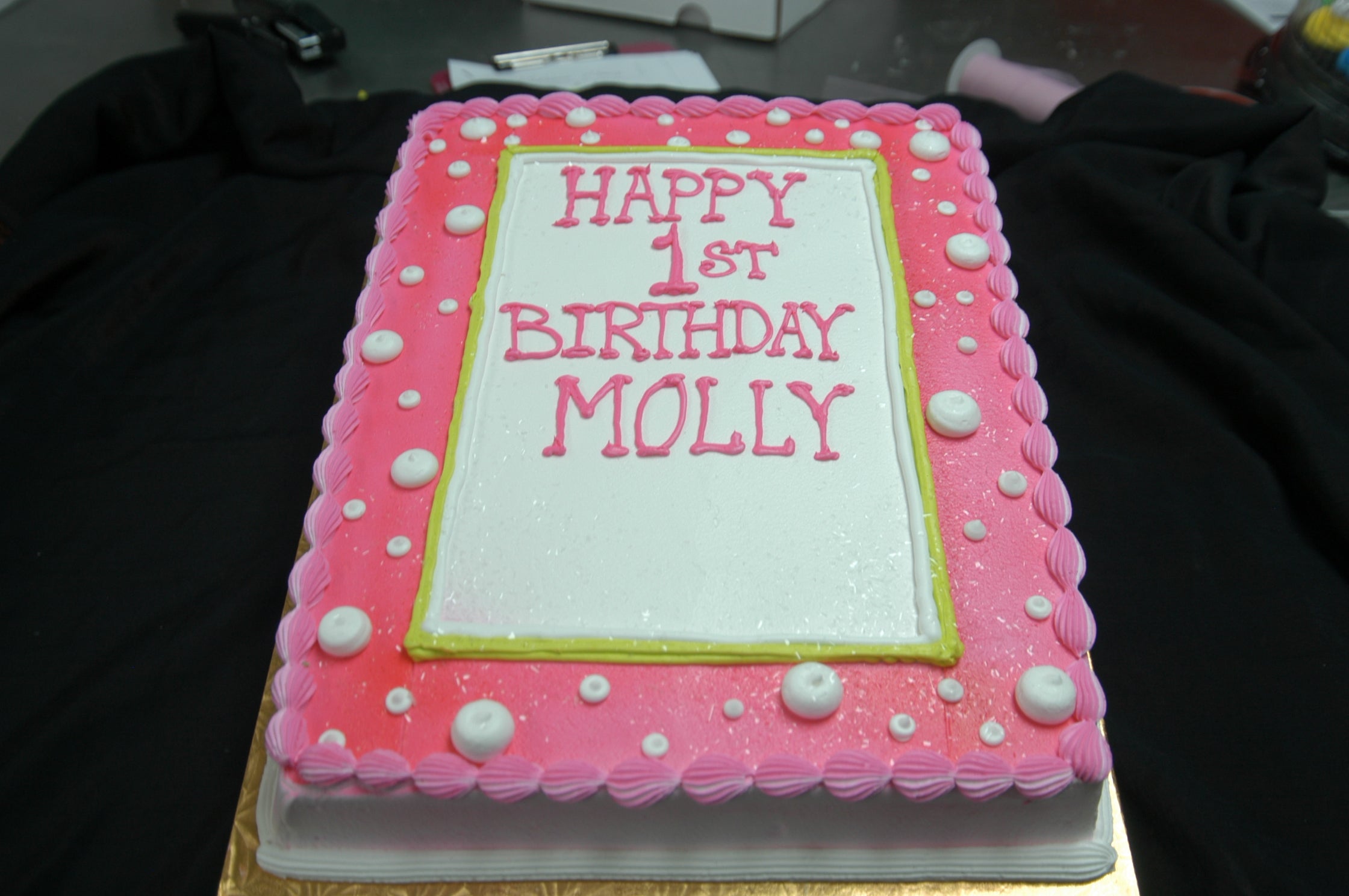 McArthur's Bakery Custom Cake with Pink Cake with White Polka Dots