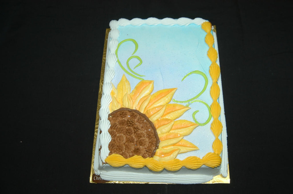 McArthur's Bakery Custom Cake with Large Yellow Sunflower