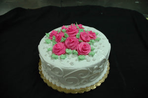 McArthur's Bakery Custom Cake with Cluster of Pink Roses