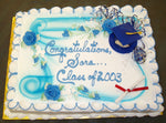 McArthur's Bakery Custom Cake with Large Scroll and Graduation Cake