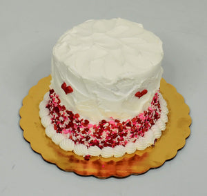 White Spatula Icing With Pink Sprinkles Cake